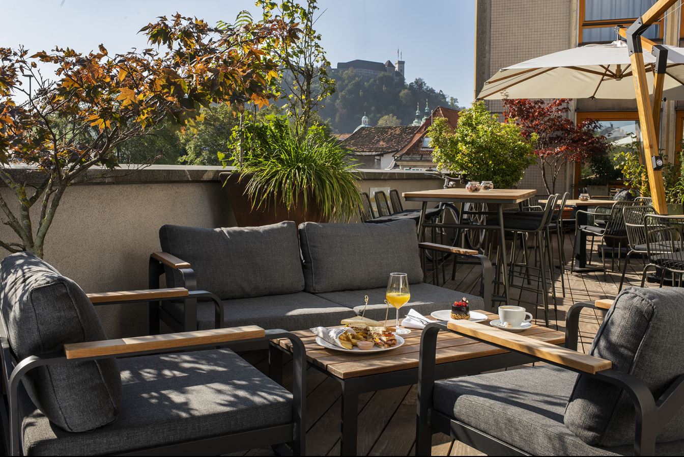 City summer terrace at City Hotel Ljubljana