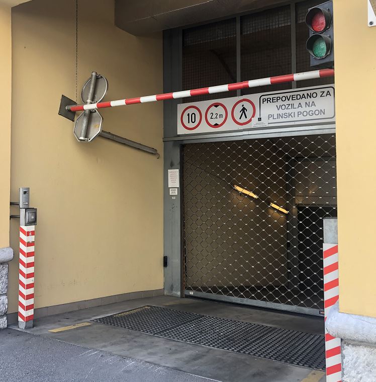 Hotel garage entrance