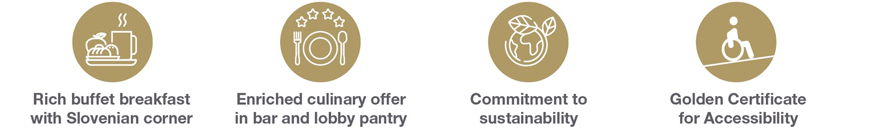 Buffet breakfast with Slovenian corner, bar offer, sustainability & accessibility award